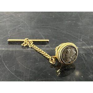 Vintage Silver Mercury Dime Tie Tack Lapel Pin (K)